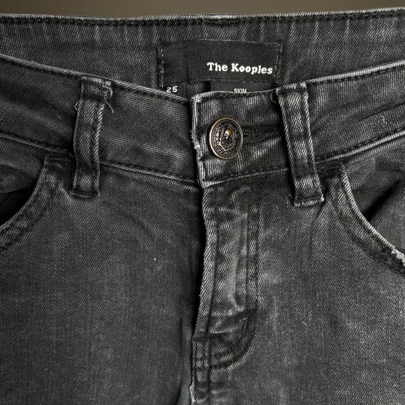 The Kooples Black Distressed Skin Tight Ripped Skinny Jeans Womens Size 25 - Picture 3 of 3